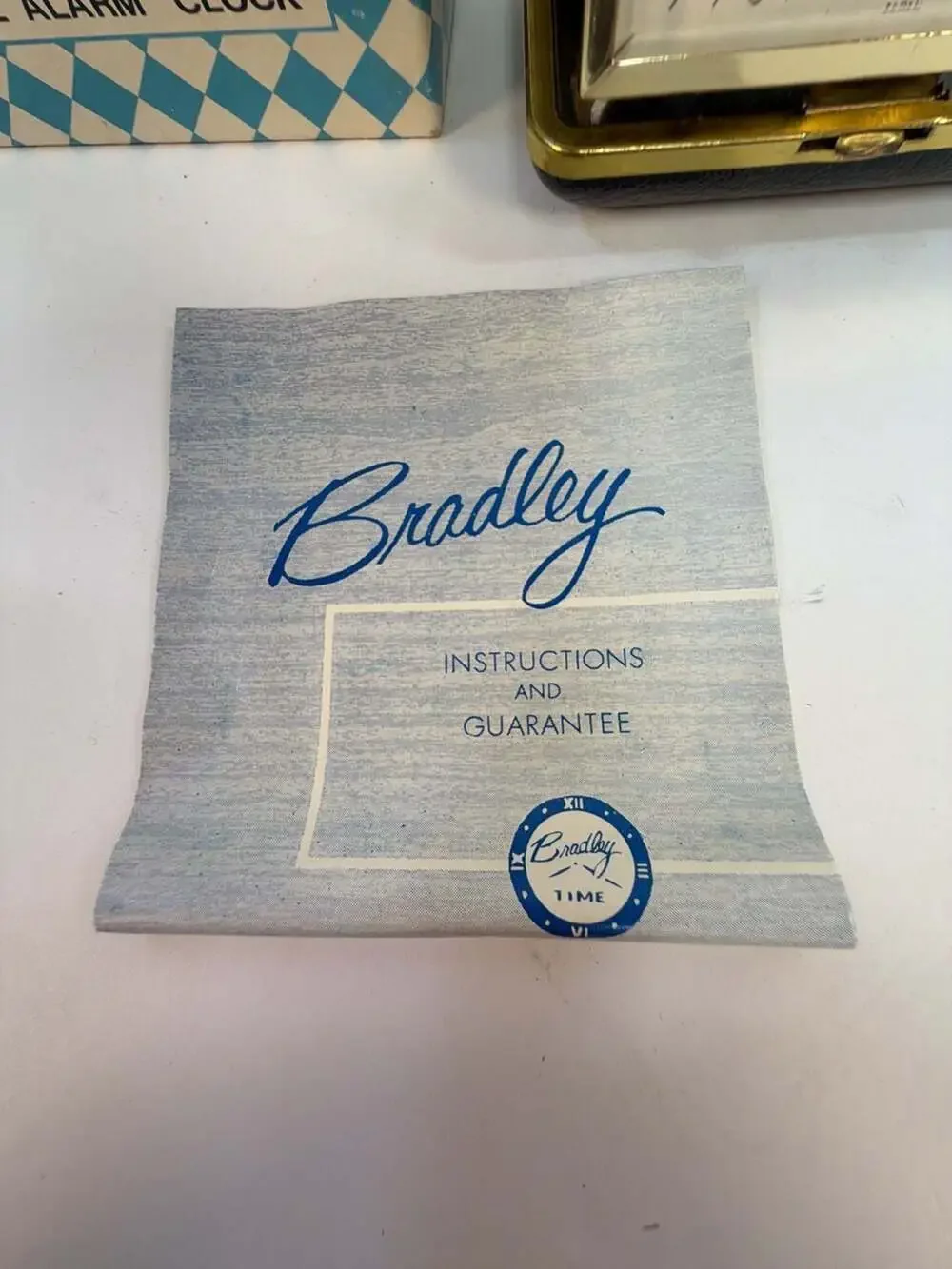 Vintage Bradley Wind-Up Travel Alarm Clock Model 4995 with Original Box and Manu